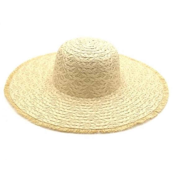 RETAIL $30 Solid Floppy Sun Hat with Fringe Edge*Beige - Picture 4 of 4